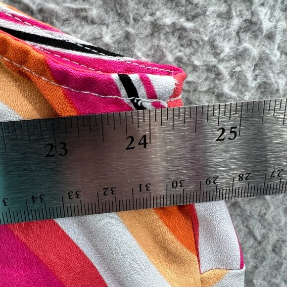 Worthington‎ Womens Top 2X Gray Pink Striped Button Front Sleeveless Shirt - Picture 7 of 8